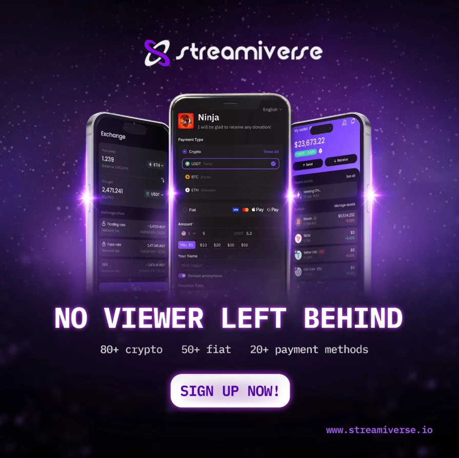 Streamiverse international donations social content