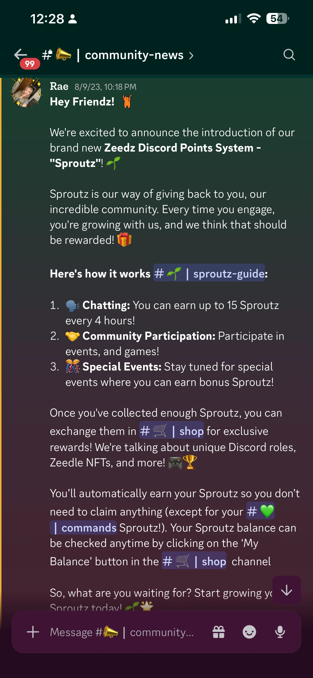Discord reward-system participation example